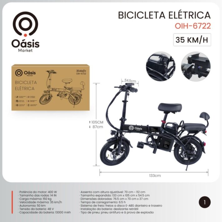 bicicleta Elétrica Com Assento OASIS OIH-6722